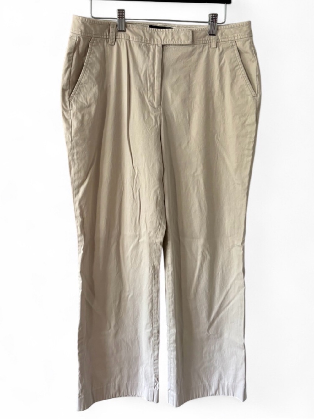 Talbots Heritage Women’s Size 12 Beige Stretch Cotton Straight Leg Chino Pants